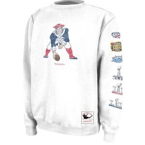 Mitchell & Ness White Sweatshirt with Patriotic Graphics